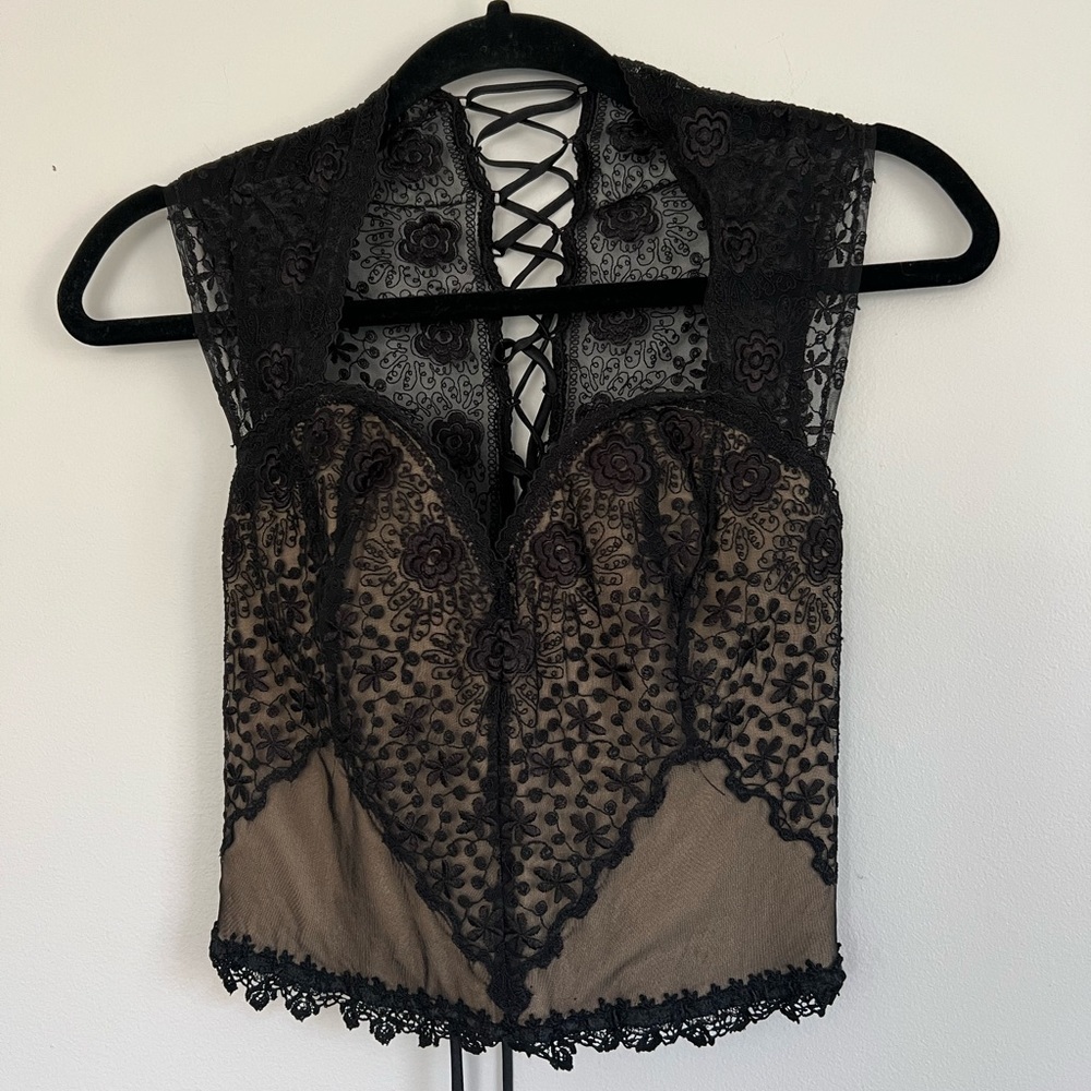 ONLY HEARTS Women's Black Lace Up Corset Size 34B